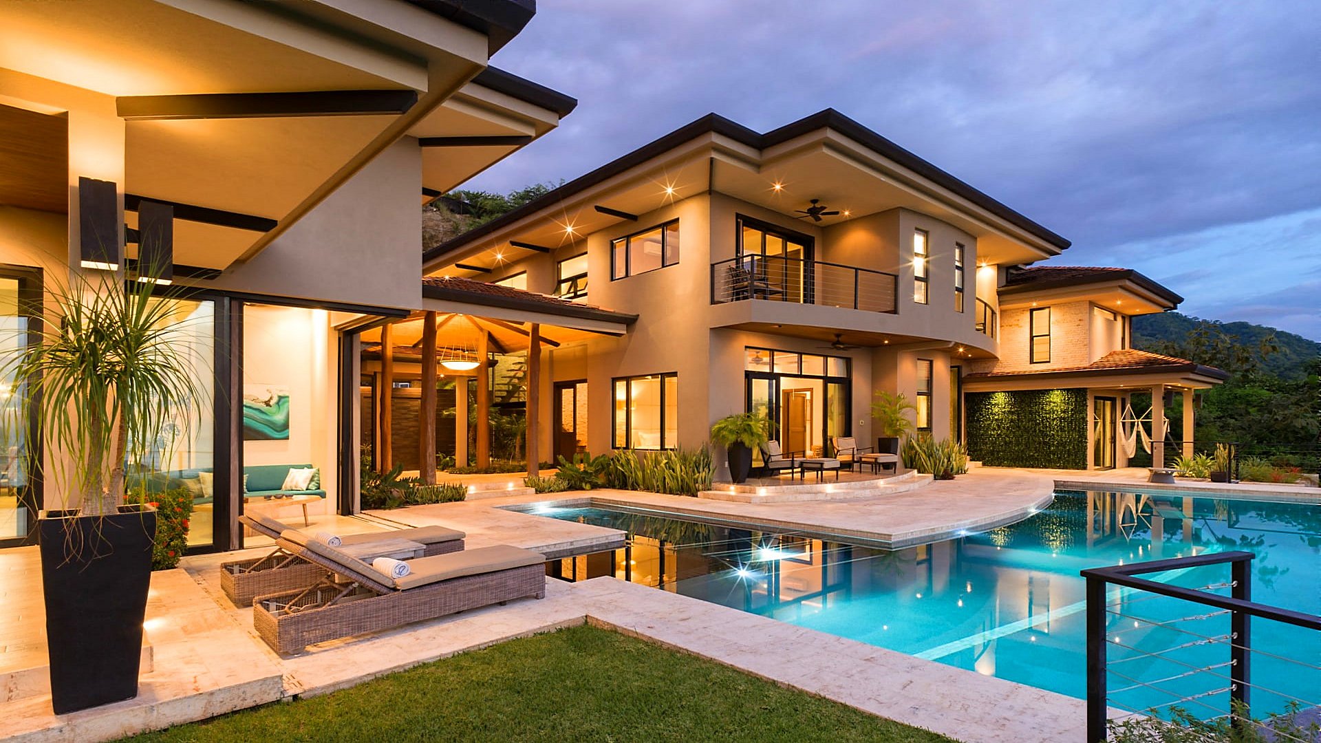 7493-Night view of the villa at Flamingo in Costa Rica