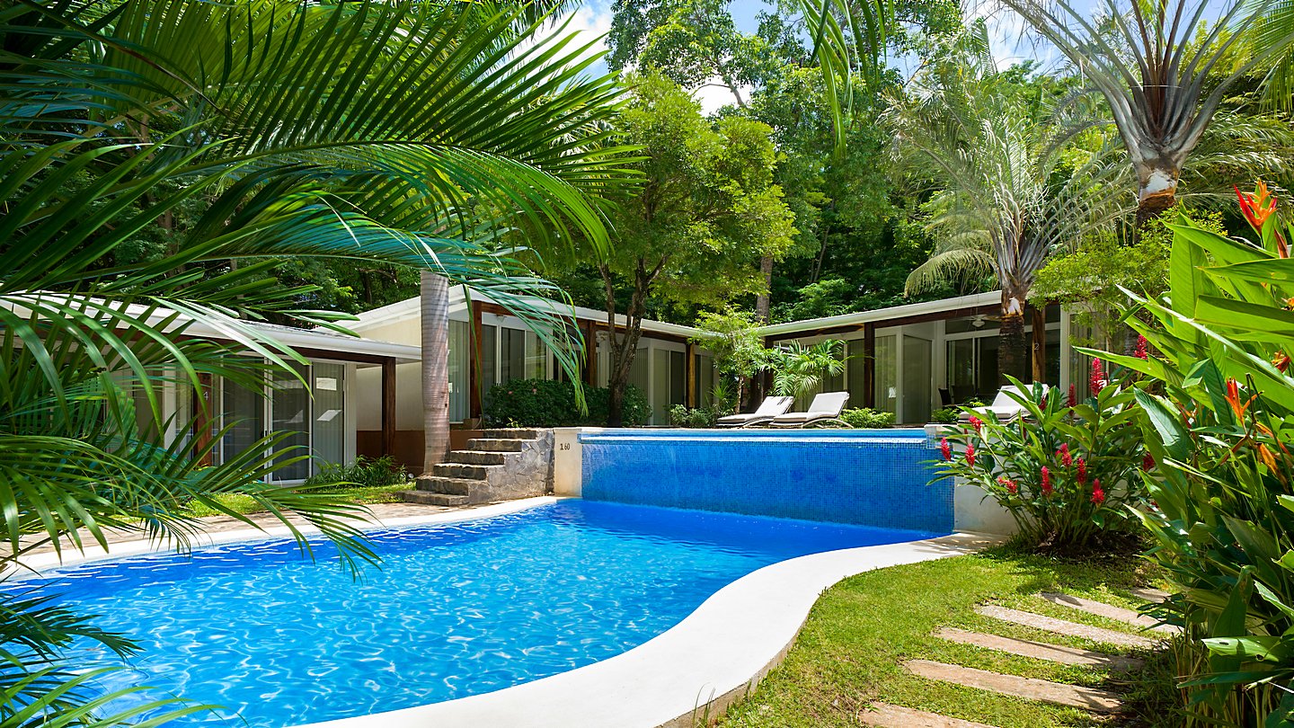 12258-The lovely swimming pool and its waterfall