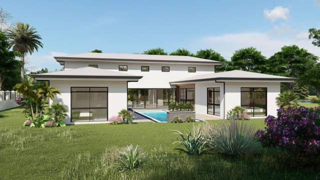 Spacious brand new home for sale in Costa Rica, only a few minutes' walk to the waterfront...